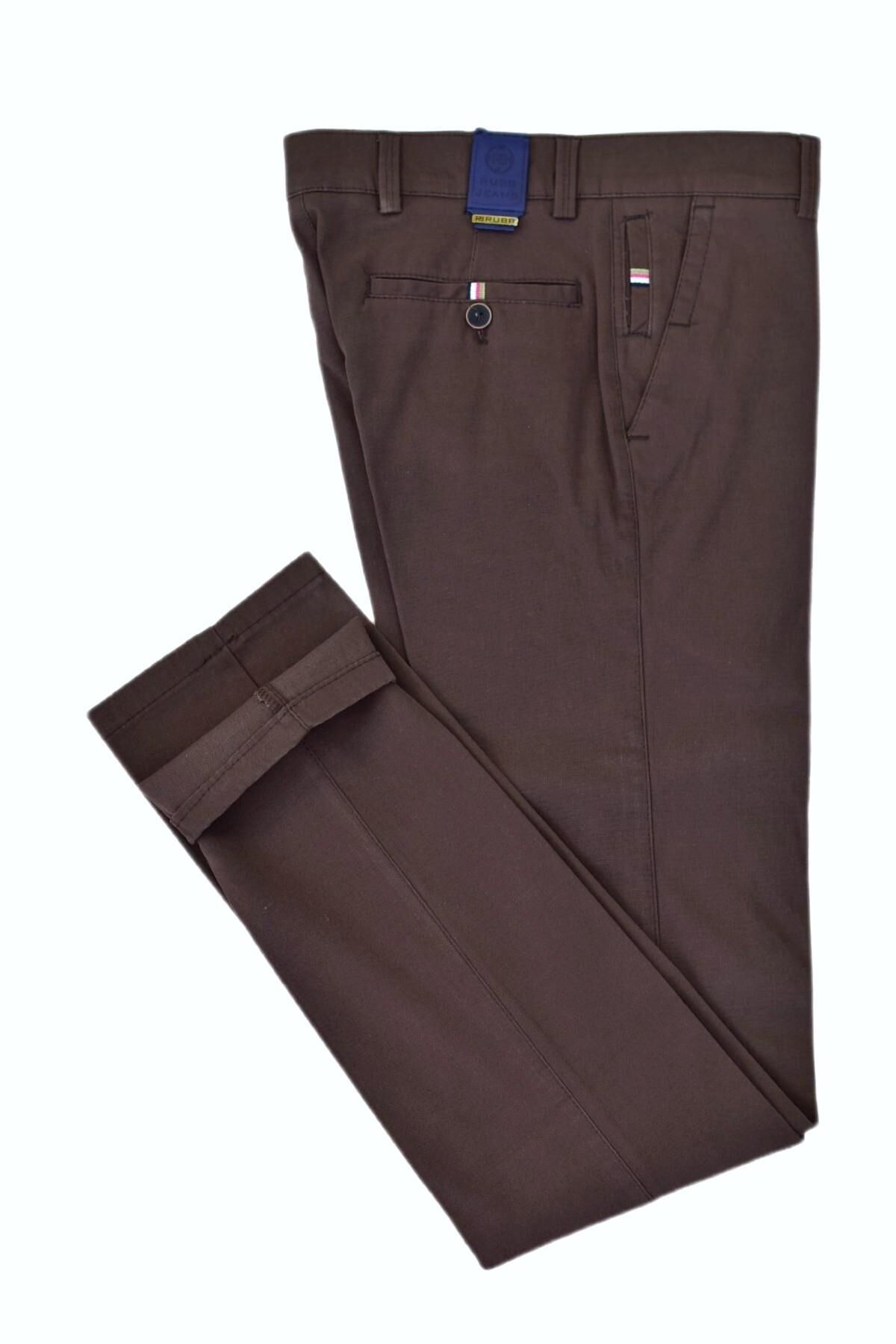 Erkek Silim Fit Kahverengi Kanvas Pantolon BGL-ST03324 KAHVE - 38