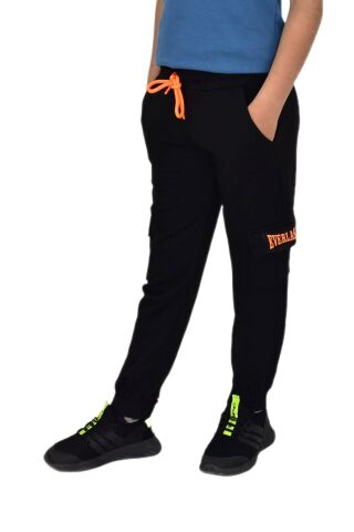 Erkek Çocuk Çift Kargo  Cepli Eşofman Altı  BGL-ST04631 SİYAH - 13 YAŞ
