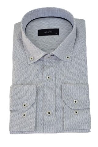 Erkek Klasik Uzun Kol Çizğili Gömlek BGL-ST03511 FÜME - S