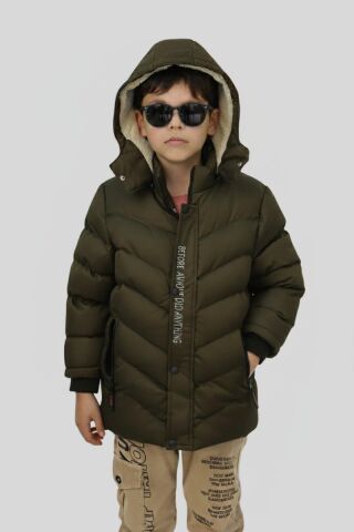 Erkek Çocuk Kapüşonlu Mont BS-0411 HAKİ - 12 YAŞ