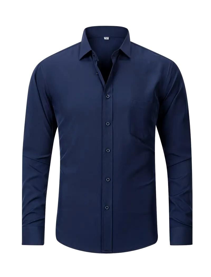 Erkek Klasik Uzun Kol Gömlek Micro BGL-ST03497 LACİVERT - XL