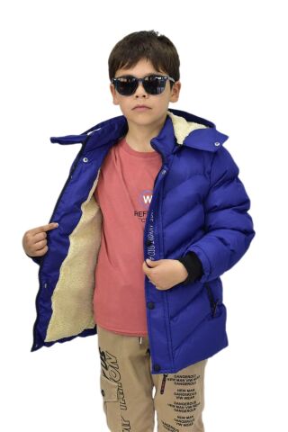 Erkek Çocuk Kapüşonlu Mont BS-0411 İNDİGO - 14 YAŞ