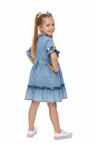 Kız Çocuk Kot Elbise BGL-ST05201 MAVİ - 7 YAŞ