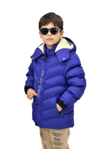 Erkek Çocuk Kapüşonlu Mont BS-0411 İNDİGO - 16 YAŞ