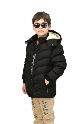 Erkek Çocuk Kapüşonlu Mont BS-0411 SİYAH - 11 YAŞ
