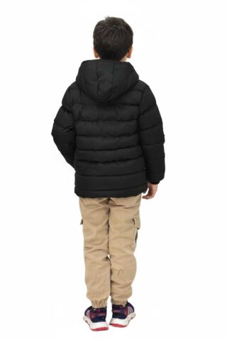 Erkek Çocuk Kapüşonlu Mont BS-0411 SİYAH - 11 YAŞ