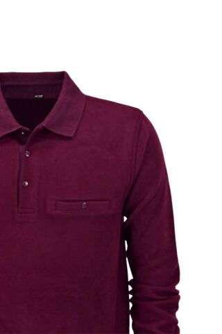 Erkek Polo Yaka Cepli Sweatshirt  6857 BGL-ST04024 BORDO - XL