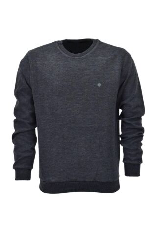 Erkek Sıfır Yaka Sweatshirt  6834 BGL-ST04022 SİYAH - L