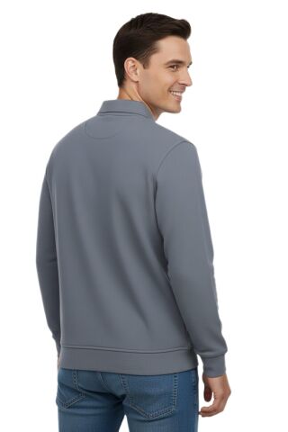 Erkek Gömlek Yaka Petek Doku Cepli Regular Fit Sweatshirt BGL-ST04956 GRİ - L