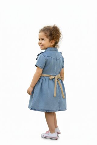 Kız Çocuk Kot Elbise BGL-ST05203 MAVİ - 6 YAŞ