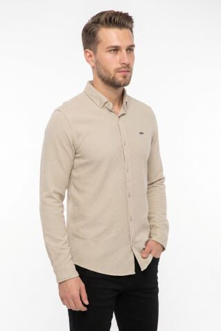 Erkek Spor Slim Fitt Uzun Kol  Gömlek BGL-ST05440 TAŞ - 2XL