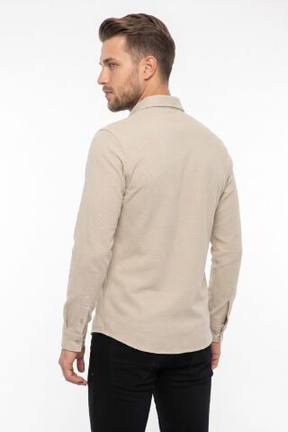 Erkek Spor Slim Fitt Uzun Kol  Gömlek BGL-ST05440 TAŞ - 2XL