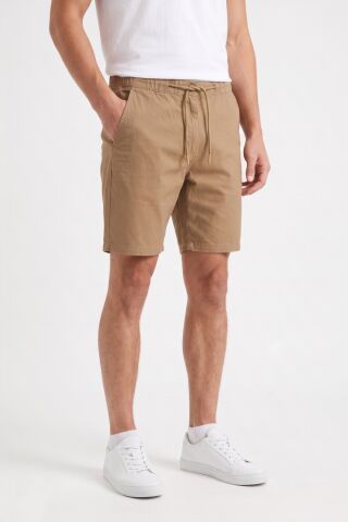 Erkek Kanvas Lastikli Cepli Şort BGL-ST05522 CAMEL - XL