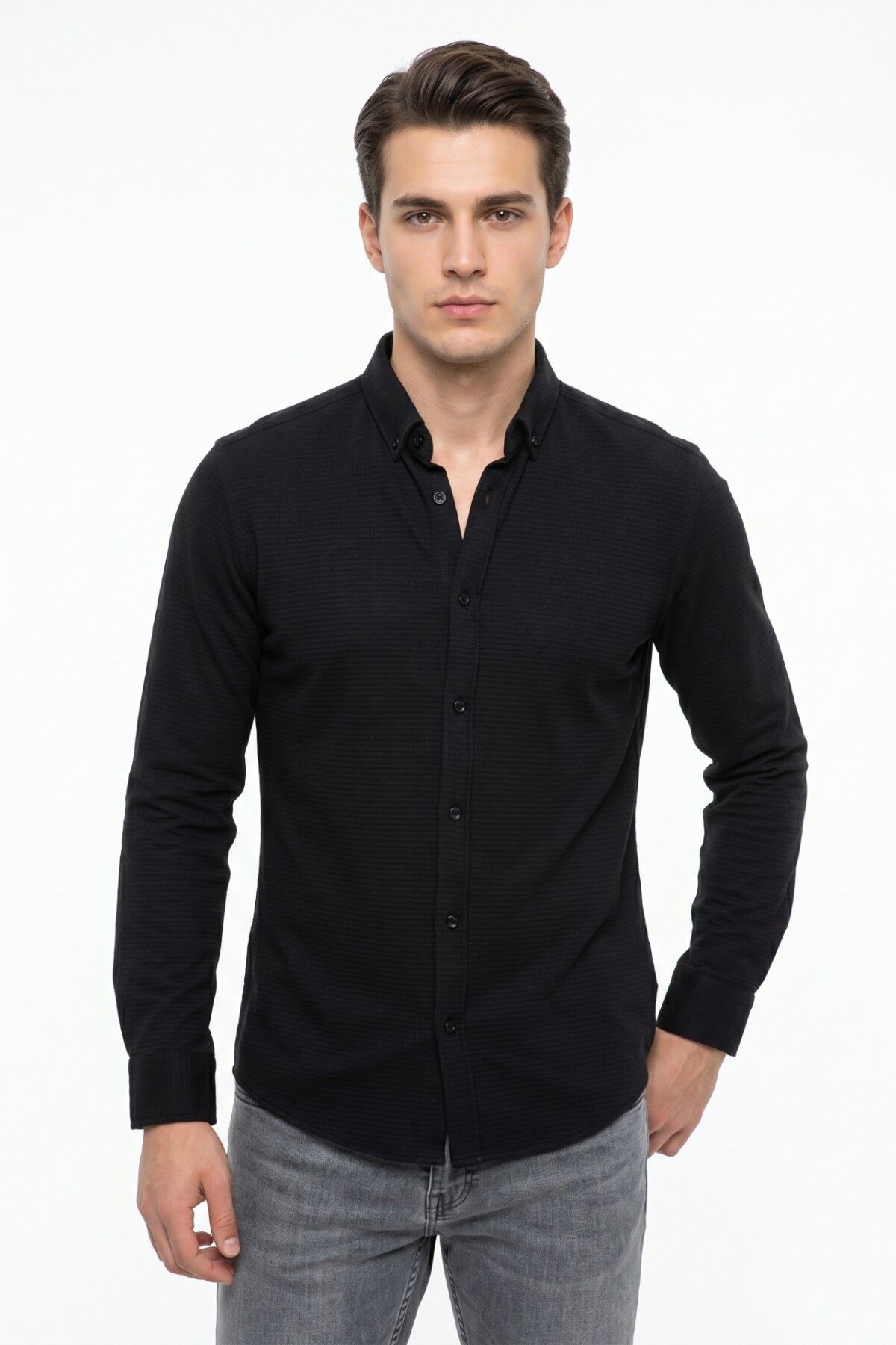Erkek Spor Slim Fitt Uzun Kol  Gömlek BGL-ST05441