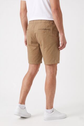 Erkek Kanvas Lastikli Cepli Şort BGL-ST05522 CAMEL - 2XL