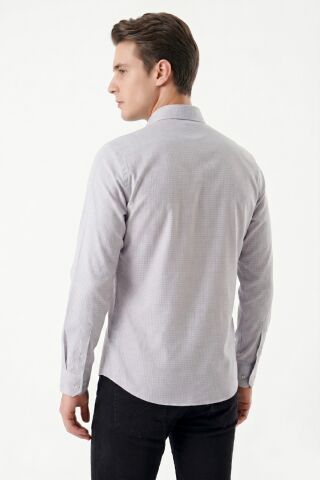 Erkek Spor Slim Fitt Uzun Kol  Gömlek BGL-ST05441 A.GRİ - M