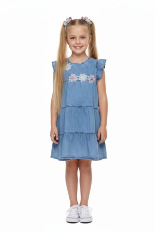 Kız Çocuk Kot Elbise BGL-ST05200 MAVİ - 5 Yaş
