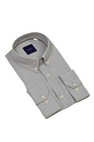 Erkek Büyük Beden Klasik Tek Cepli Uzun Kol Gömlek 4069 BGL-ST05529 BEJ - 5XL