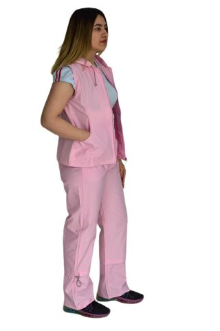 Kadın Yelek Eşofman Takım MD-10158 PEMBE - S