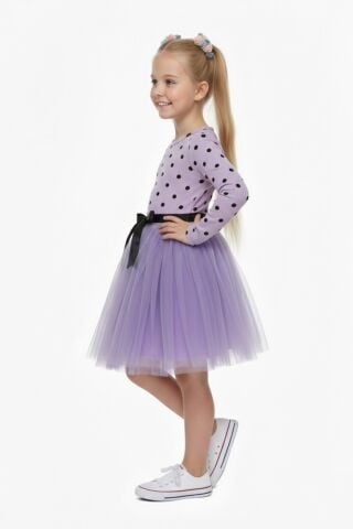 Kız Çocuk Puantiyeli Tütülü Elbise BGL-ST05204