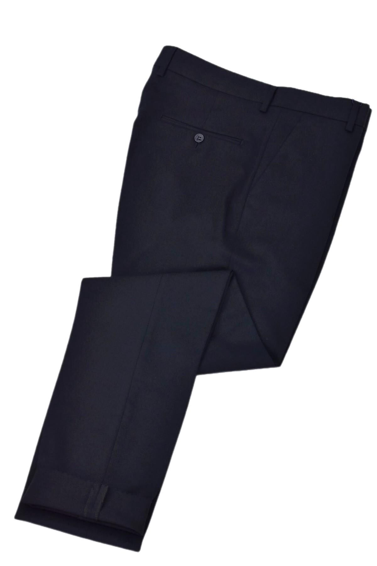 Erkek Klasik Pilesiz  Kumaş Pantolon P1175 BGL-ST04757 LACİVERT - 54