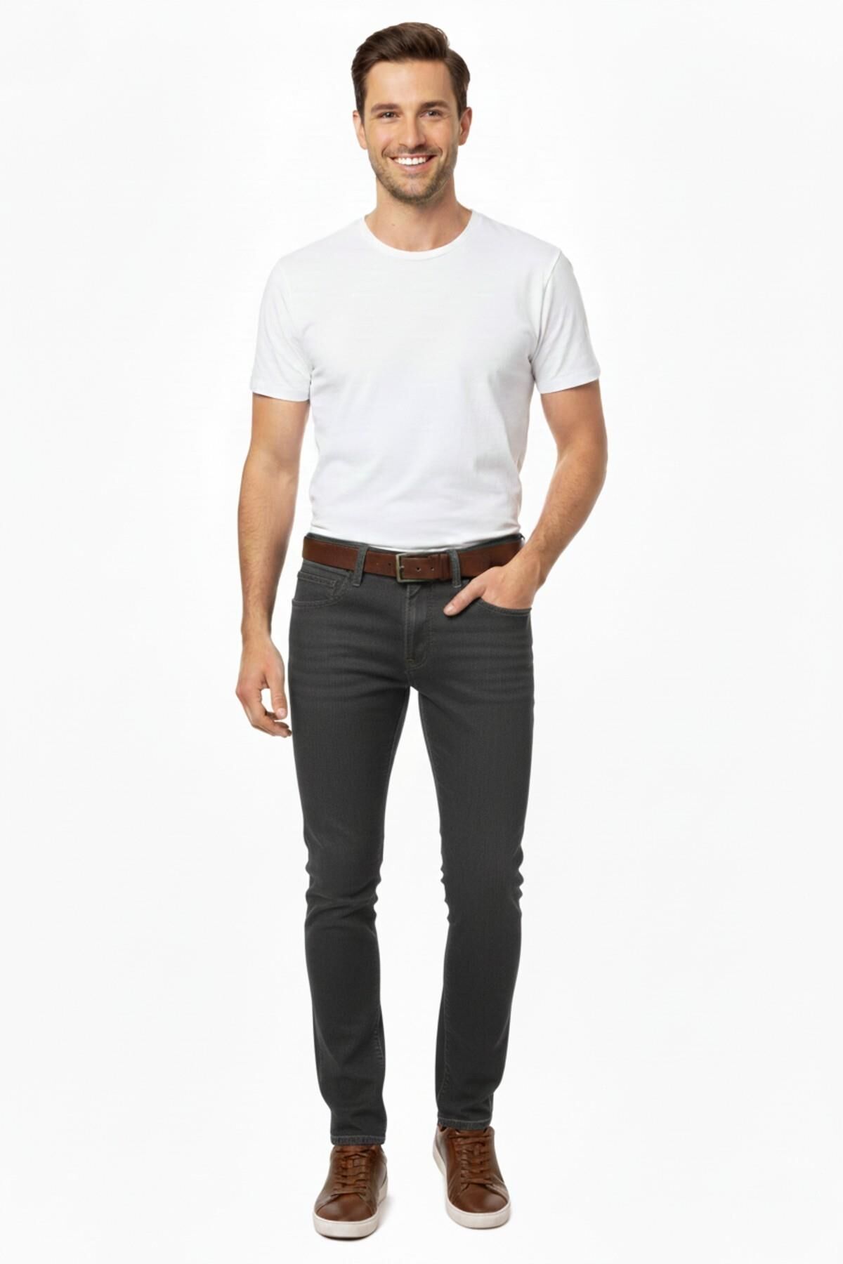 Erkek Silim Fit Jeans Model Pantolon 310 BGL-ST04976 FÜME - 32