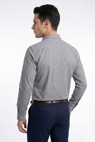 Erkek Büyük Beden Klasik Tek Cepli Uzun Kol Gömlek 4069 BGL-ST05529 LACİVERT - 4XL
