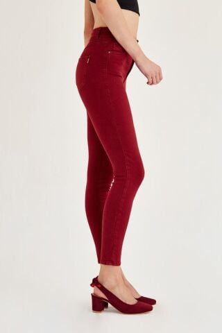 Kadın Bordo Kanvas Bilek Pantolon 239-004718-1020