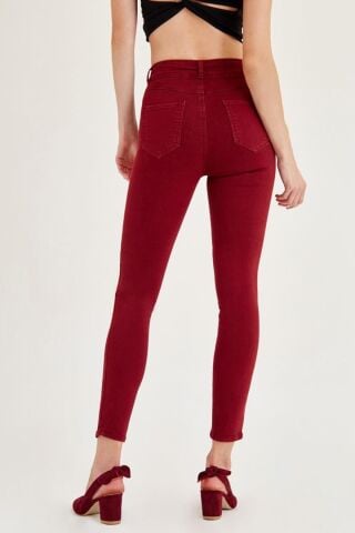 Kadın Bordo Kanvas Bilek Pantolon 239-004718-1020