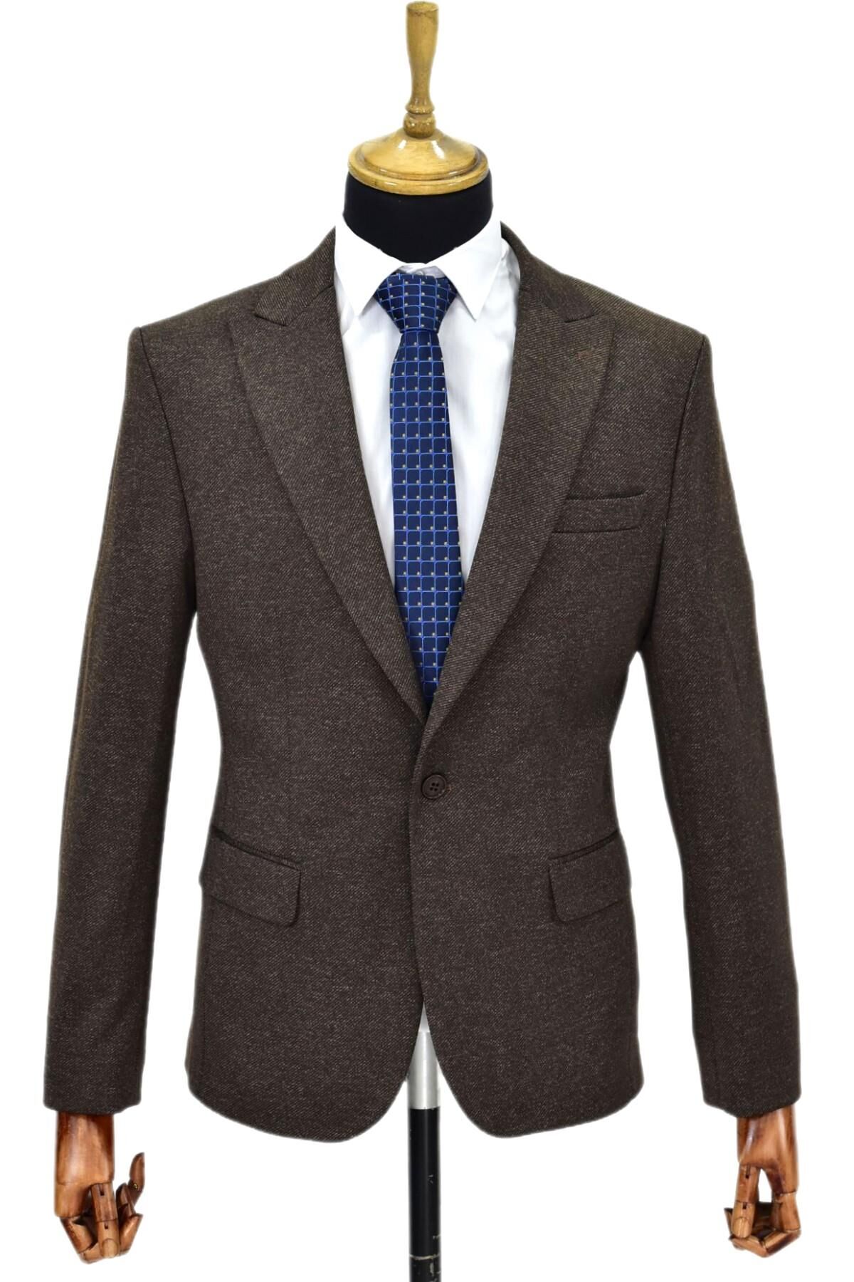 Erkek Tek Spor Ceket BGL-ST04307 A.KAHVE - 48