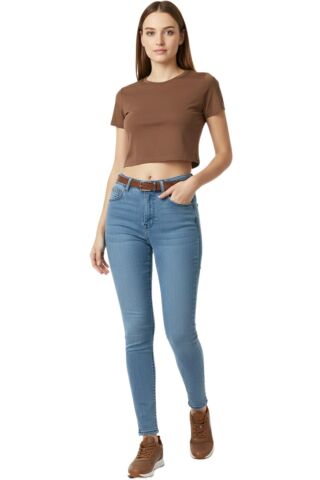 Kadın Yüksek Bel Jeans Dar Paça Pantolon 2248 BGL-ST02900