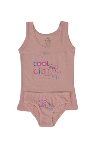 Kız Çocuk Cool Baskılı Atlet Külot Takım 8623 BGL-ST03484 SARI - 5 Yaş