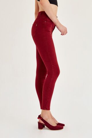 Kadın Bordo Kanvas Bilek Pantolon 239-004718-1020 BORDO - 30/32