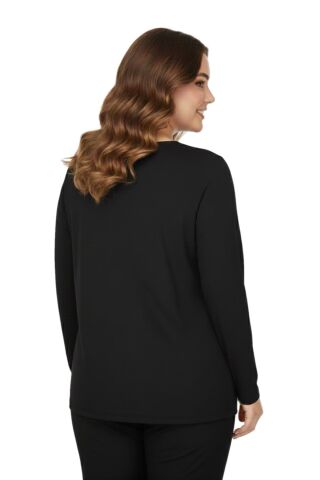 Kadın Siyah Sıfır Yaka Taşlı Bluz BGL-ST05153 SİYAH - 2XL