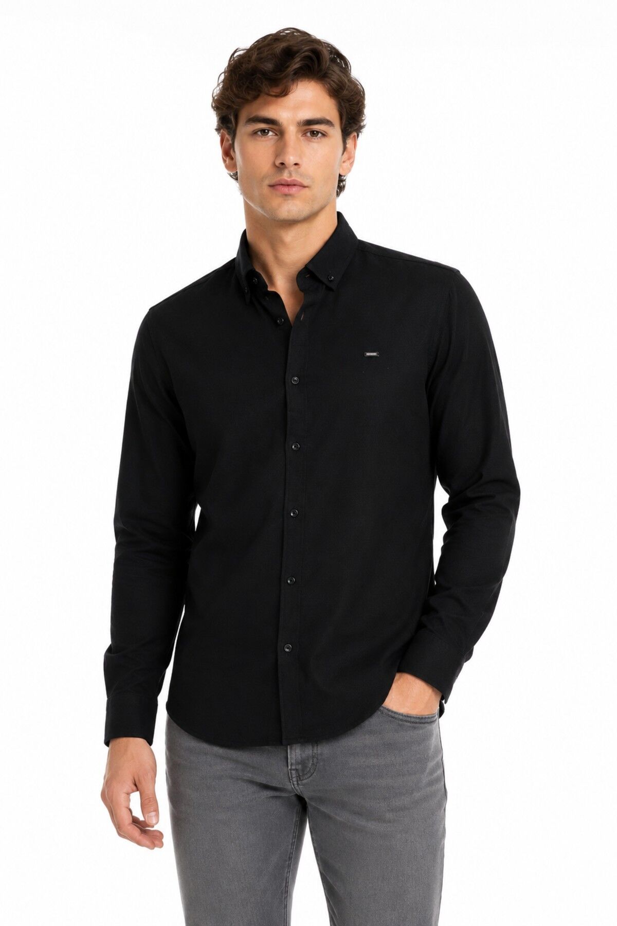Erkek Spor Slim Fitt Uzun Kol  Gömlek BGL-ST05438