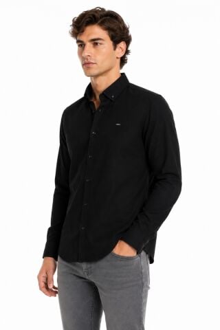 Erkek Spor Slim Fitt Uzun Kol  Gömlek BGL-ST05438 BEJ - XL