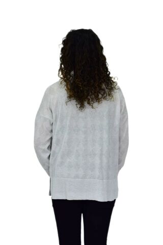 Kadın Triko Simli Mevsimlik Hırka Baklava Desen BGL-ST04669