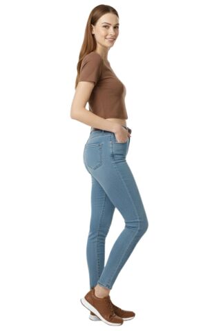 Kadın Yüksek Bel Jeans Dar Paça Pantolon 2248 BGL-ST02900 MAVİ - 29/32