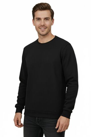 Erkek Büyük Beden Sıfır Yaka Selanik Sweatshirt BGL-ST04871