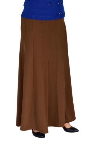 Kadın Uzun Lastikli Balık Etek Punta Dikişli BGL-ST03599 TABA - 42