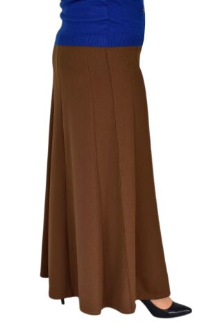 Kadın Uzun Lastikli Balık Etek Punta Dikişli BGL-ST03599 TABA - 42