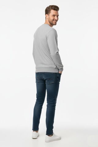 Erkek Büyük Beden Sıfır Yaka Selanik Sweatshirt BGL-ST04871 A.GRİ - 6XL