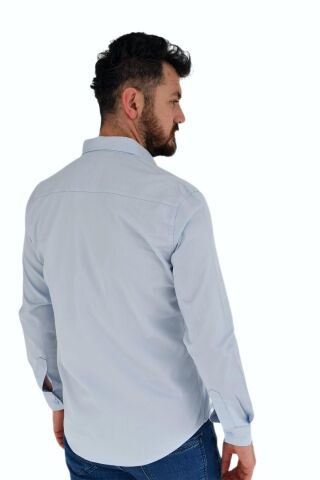 Erkek Spor Gömlek Silim Fit 9957 BGL-ST02724 MAVİ - L