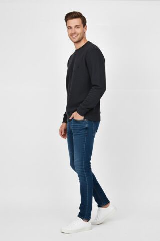 Erkek Büyük Beden Sıfır Yaka Selanik Sweatshirt BGL-ST04871 ANTRASİT - 4XL