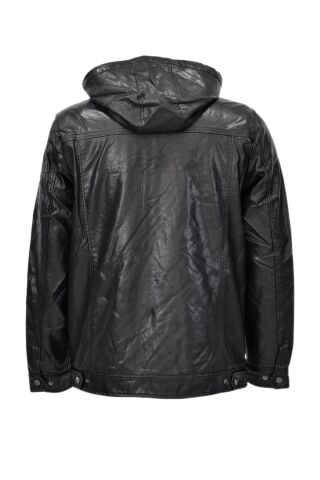 Erkek Suni Deri Kapüşonlu Spor Mont M1212 BGL-ST04017