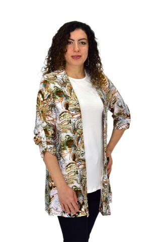 Kadın Gömlek Tişöt 2 Li Kombin Takım BGL-ST04666 YEŞİL - 44