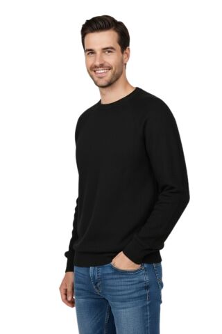 Erkek Spor Reklam Kol Kazak Regular Fit BGL-ST04949 SİYAH - 2XL