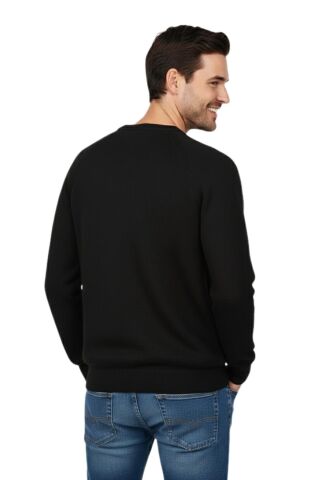 Erkek Spor Reklam Kol Kazak Regular Fit BGL-ST04949 SİYAH - 2XL