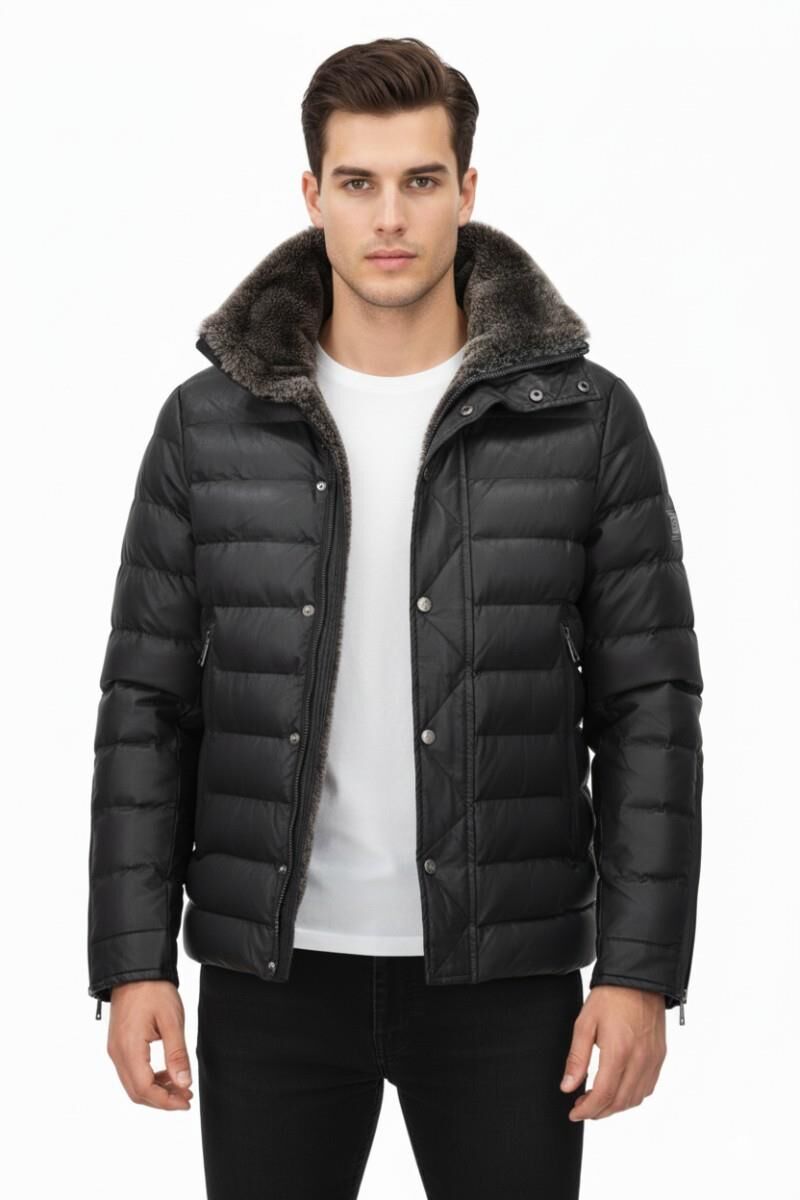 Erkek Suni Deri Spor Mont M1211 BGL-ST04016 KAHVE - S