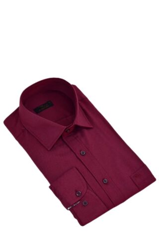 Erkek Klasik Tek Cepli Uzun Kol Gömlek BGL-ST04335 BORDO - S
